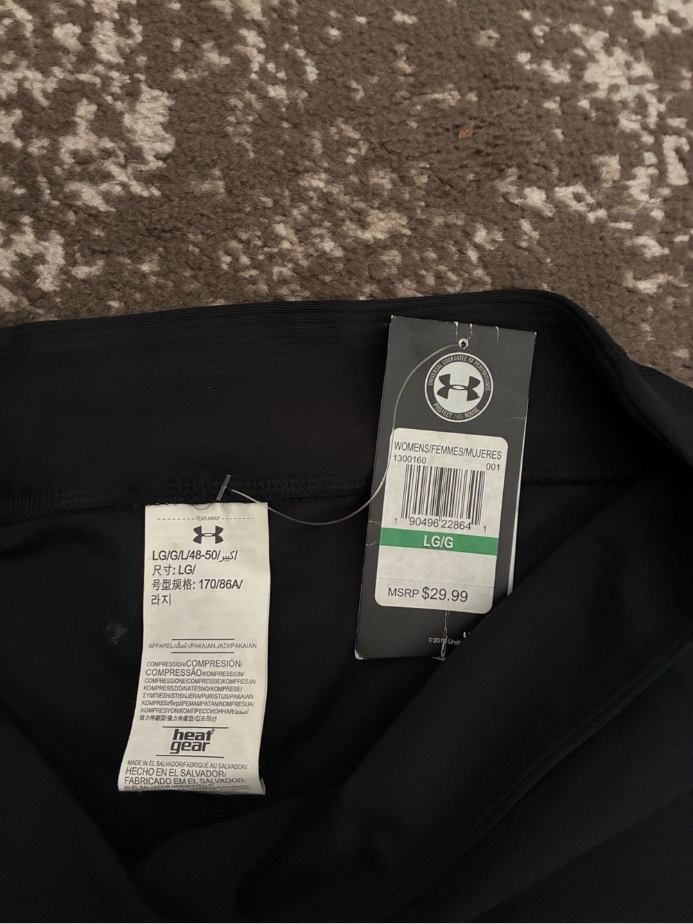 Under Armour Black Women's Athletic Bike Shorts with White Logo - Picture 2 of 2